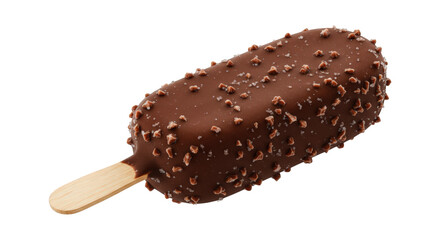 Indulgent Chocolate Covered Ice Cream Bar with Crunchy Nut Coating
