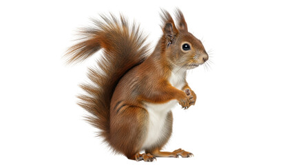 Isolated Red Squirrel Standing