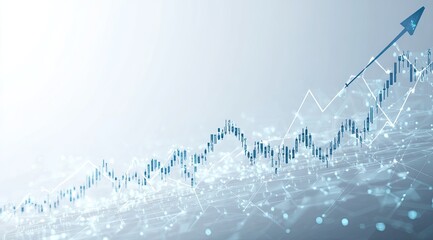 Abstract financial graph with upward trend