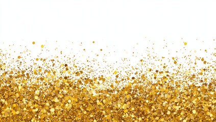 Gold glitter particles scattered across bottom edge of white background