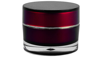 Elegant Red Cosmetic Jar with Glass Base for Skincare and Beauty Products
