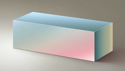 Rectangular prism with a soft gradient color blend, casting shadow on a plain background