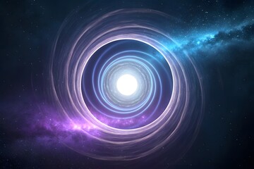 Futuristic Abstract: Glowing Portal with Cosmic Background
