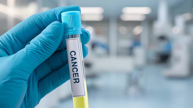 Research and development of cancer drugs or treatments concept. Using modern technology and AI in medical research. The hope of cancer treatment.