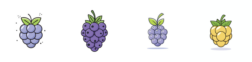 Marionberry vector icon collection with clean lines and modern minimal style.