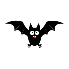 Bat icons and white background. Halloween bat vector.