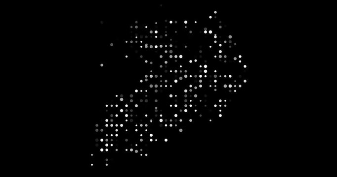 Uganda Geographic Silhouette Made of Floating Circles