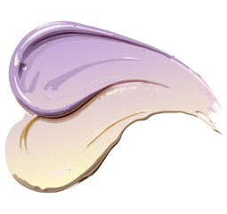 Paint strokes curving and overlapping in pink and purple on transparent background for dynamic abstract design ideal for beauty packaging cosmetic branding and web banners for poster and print use