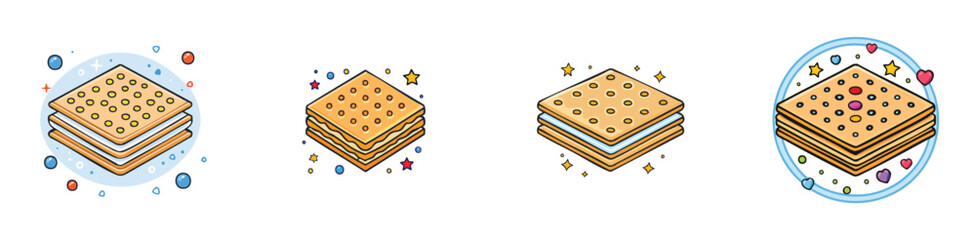 Matzo vector icon collection with clean lines and modern minimal style.