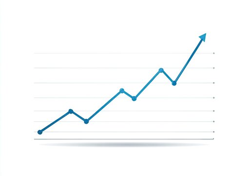 Upward trending graph with data points