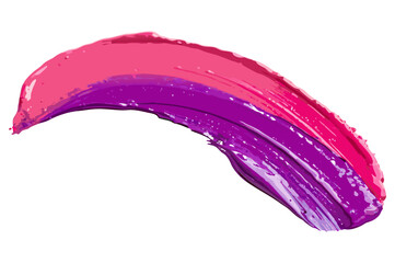 Pink and purple brushstrokes create vibrant dynamic curves on transparent background for cosmetic packaging and promotional web banners and product label designs and product mockups