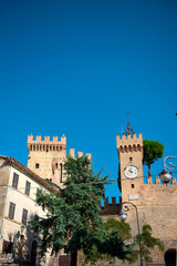 Medieval Fortress and Clock Tower of Offagna in Marche, Italy