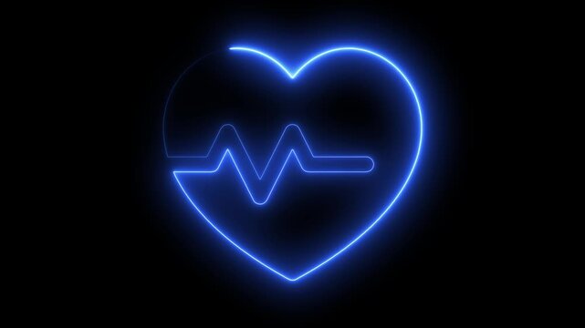 Animation icon of a broken red heart 4k on black background. Broken heart animation. Concept of unrequited love broken heart neon sign. no valentines days heart.