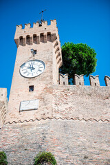 Medieval Fortress and Clock Tower of Offagna in Marche, Italy