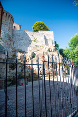 Medieval Fortress and Clock Tower of Offagna in Marche, Italy