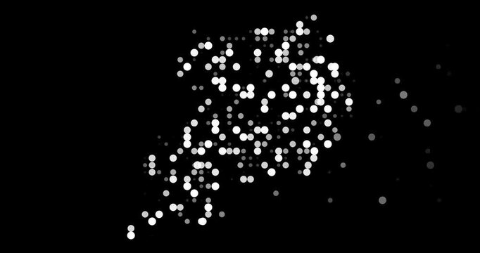 Creative Uganda Map Outline with Flying Circles Effect