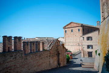 Medieval Fortress and Clock Tower of Offagna in Marche, Italy