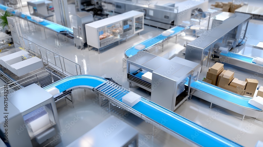 Aufkleber modern production facility features automated conveyor systems for efficient package handling
