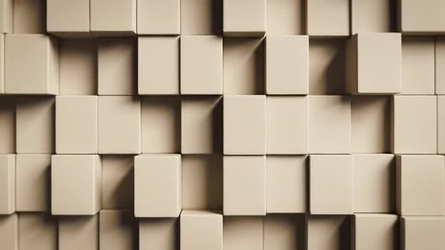 Beige cube formation alternating height offsets