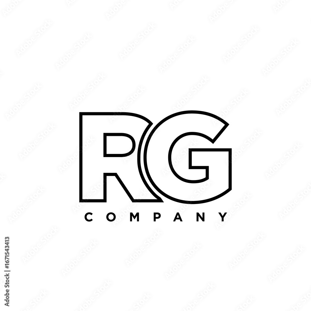 Poster letter r and g, rg logo design template. minimal monogram initial based logotype.