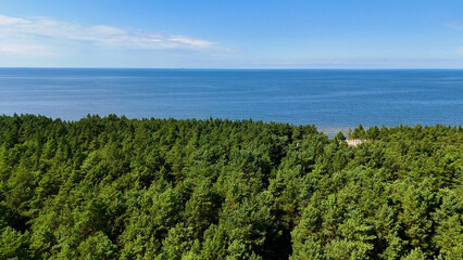 coast beach view from above Baltic Sea Stegna Poland