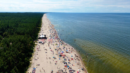 Obraz premium coast beach view from above Baltic Sea Stegna Poland