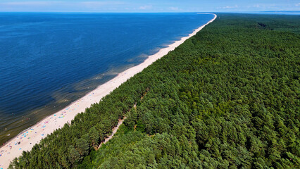 coast beach view from above Baltic Sea Stegna Poland