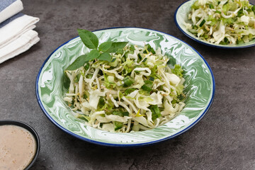 Karedok, raw vegetable salad with peanut sauce dressing, Sundanese signature dish. Indonesian food
