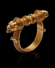 Handcrafted Gold Ornament with Royal Lion Design