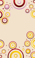 Fototapeta premium Abstract Geometric Composition with Concentric Circles and Starbursts – Modern Decorative Design 