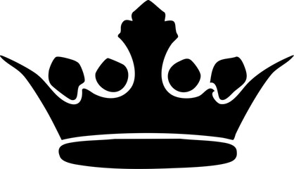 black crown silhouette vector, crown icon, crown vector illustration black and white