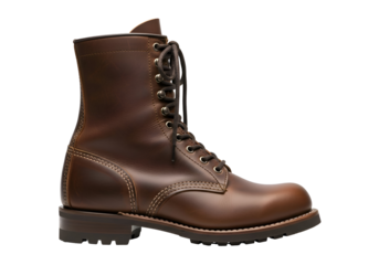 Brown Leather Work Boot for Industrial and Outdoor Use.