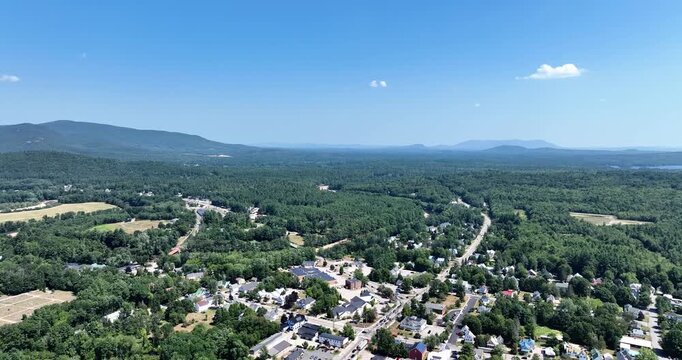Conway, New Hampshire town on a summer day in the White Mountain National Forest