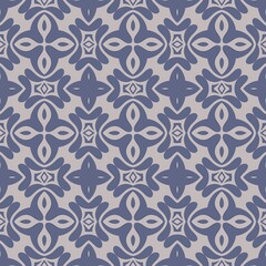 Seamless floral damask pattern with vintage flower and decorative retro textile ornament