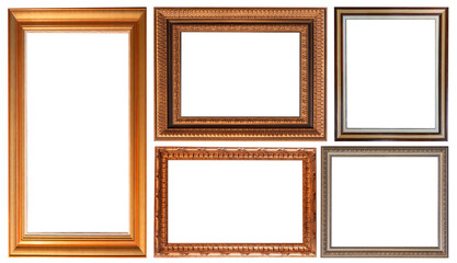 set of paintings frames isolated on white background