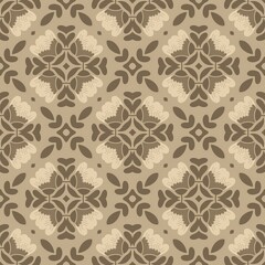 Seamless floral damask pattern with vintage flower and decorative retro textile ornament