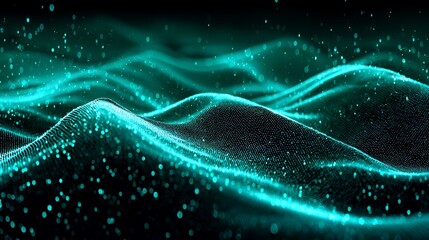 Digital Light Waves Abstract Blue Data Visualization in Futuristic Style