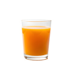 Refreshing Glass of Orange Juice on White Background.