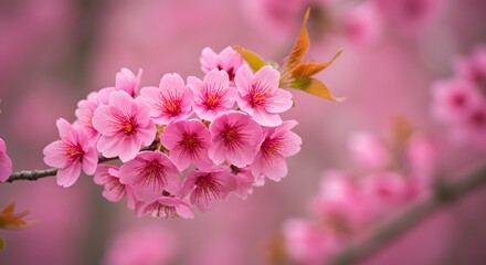 Obraz premium Closeup pink blossoms springtime