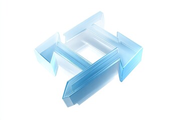 Intertwined, light-blue glass arrows