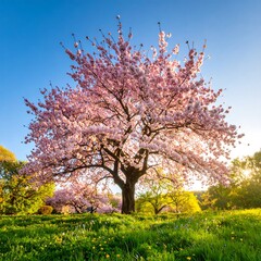 Fototapeta premium Blossoming cherry tree in spring