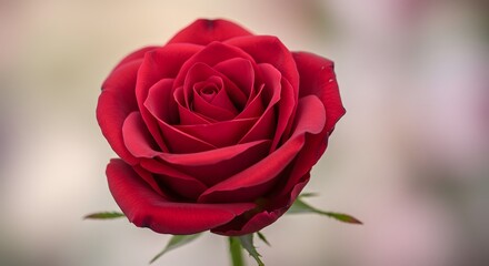 Closeup vibrant red rose