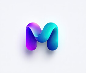 3D letter "M" with vibrant gradient colors