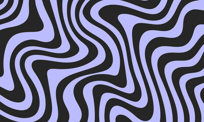 Abstract wavy background with dynamic flowing black lines. 60s, 70s Retro style trendy vector illustration. Ideal for modern design, fashion, web, and applications