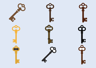 Old key Icon, key vector