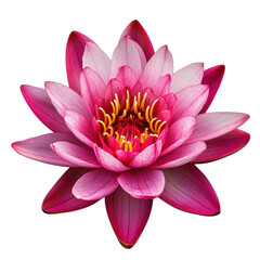 Pink lotus flower in full bloom isolated on transparent background
