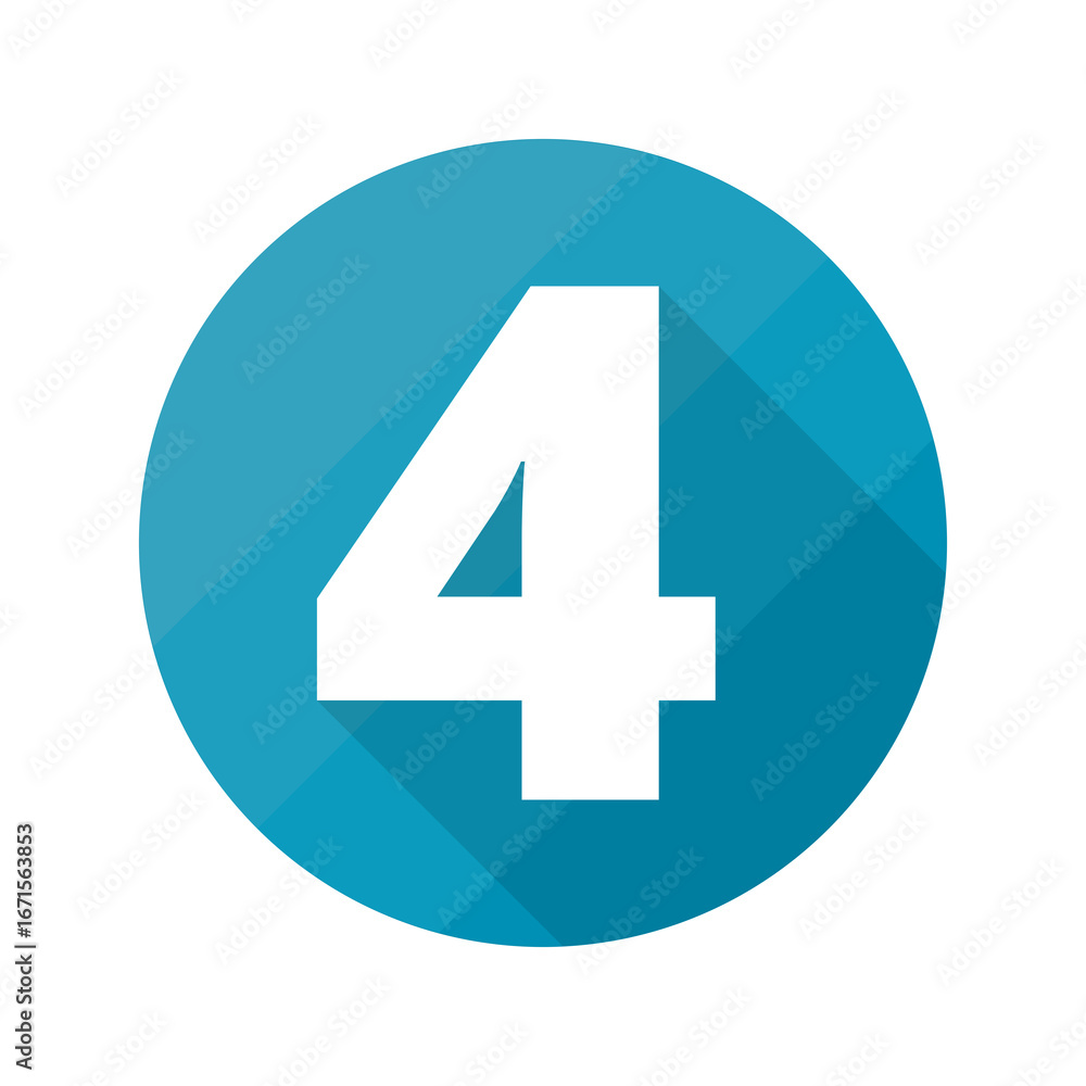 Poster number 4 icon isolated on transparent background