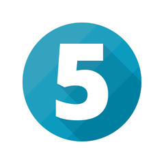 Number 5 icon isolated on transparent background