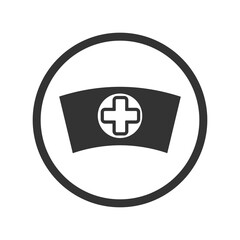 Obraz premium Nurse hat with cross icon isolated on transparent background