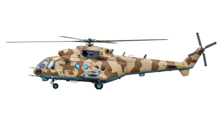 Isolated Camouflage Helicopter